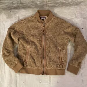 Patagonia Worn Wear Brown Sherpa Jacket YKK Zipper Women's Small Full Zip